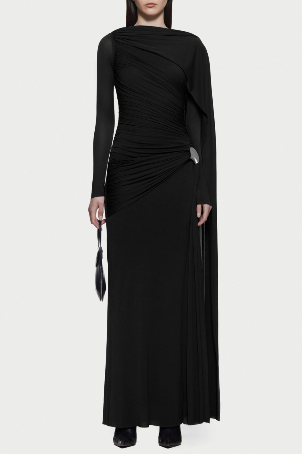 Betsey Asymmetrical Ruched Maxi Dress