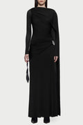 Betsey Asymmetrical Ruched Maxi Dress
