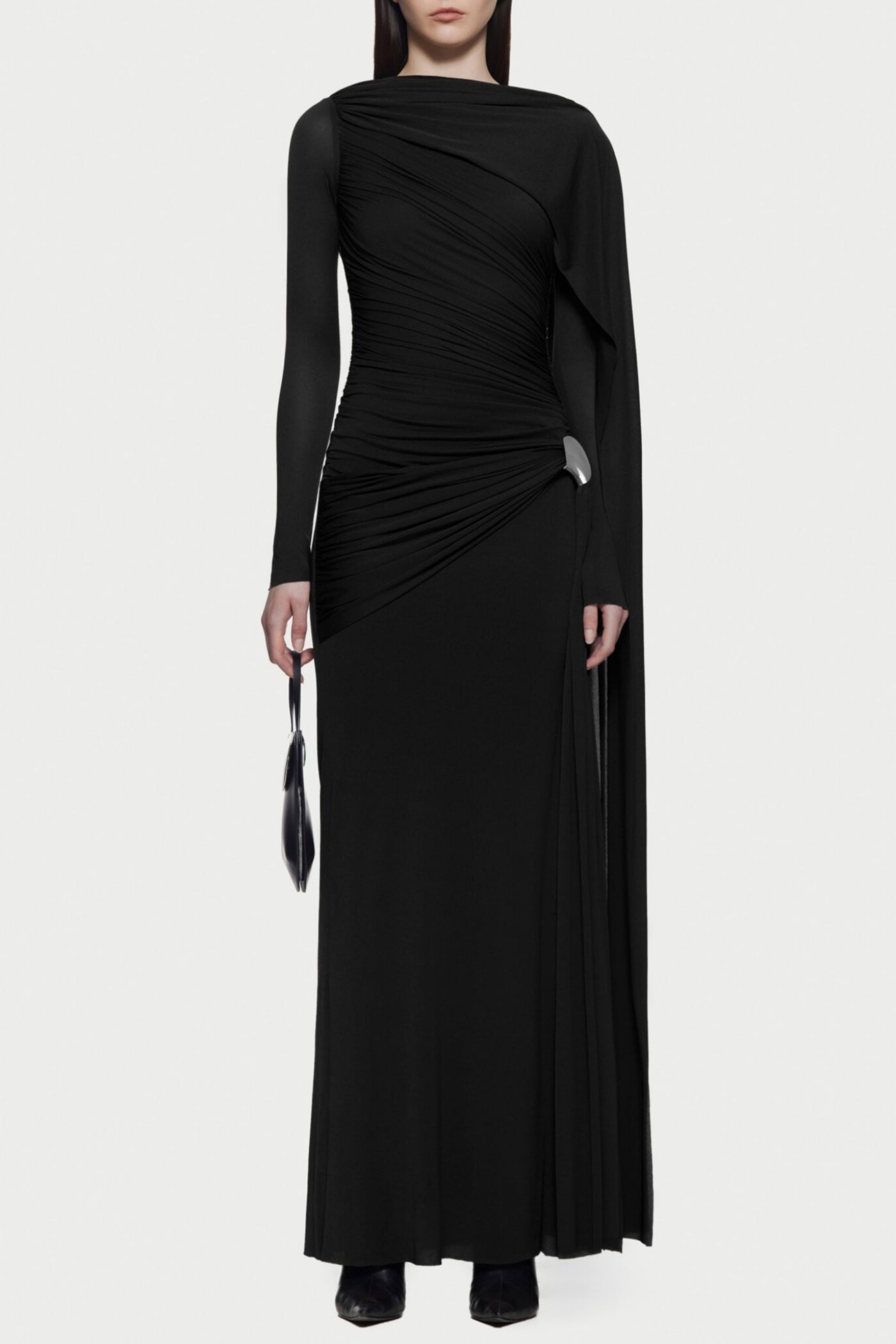 Betsey Asymmetrical Ruched Maxi Dress