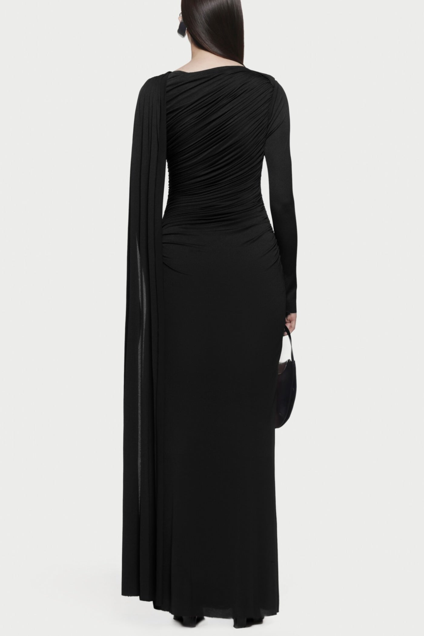 Betsey Asymmetrical Ruched Maxi Dress
