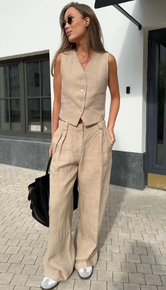 Linen Vest Set