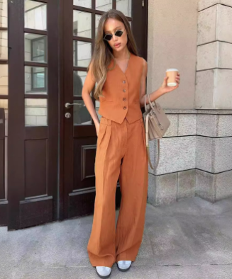 Linen Vest Set