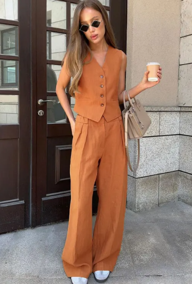 Linen Vest Set